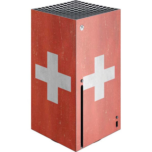 Switzerland Flag Distressed Xbox Series X Console Skin